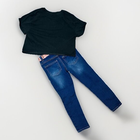 Disney Hocus Pocus Shirt & Delia's Jeans Girls 6X Black T-Shirt & Jeans W/Belt - Picture 2 of 7
